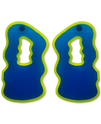 Swanky Designs Bold Shapes Drop Earrings In Blue