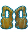 Swanky Designs Bold Shapes Drop Earrings In Blue