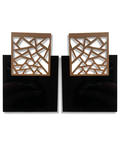 Swanky Designs Bridget Deco Drop Earrings In Black
