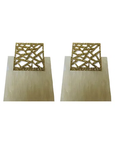 Swanky Designs Bridget Deco Drop Earrings In Cream