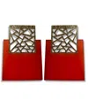 Swanky Designs Bridget Deco Drop Earrings In Orange
