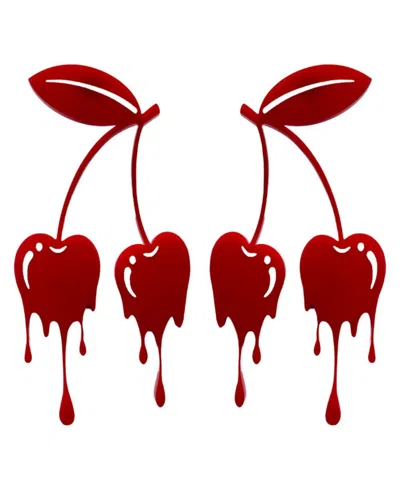 Swanky Designs Cherry Dangle Earrings In Red