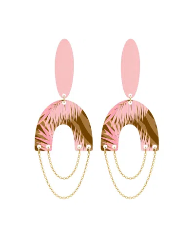 Swanky Designs Destinee Statement Earrings In Fuchsia