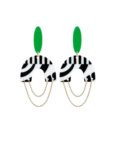 Swanky Designs Destinee Statement Earrings In Wasabi