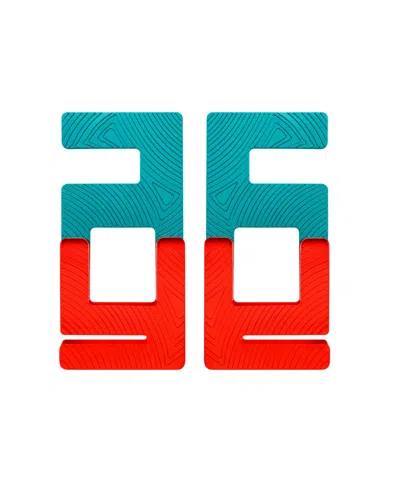 Swanky Designs Dream Ii Mini Artistic Statement Earrings In Multi,teal
