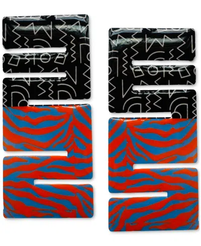 Swanky Designs Dream Mini's Geometric Statement Earrings In Black