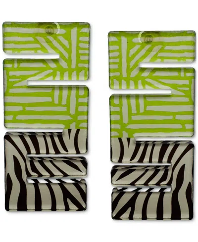 Swanky Designs Dream Mini's Geometric Statement Earrings In Green