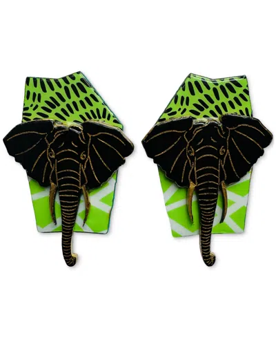 Swanky Designs Ella Studs Earrings In Green