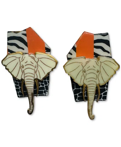 Swanky Designs Ella Studs Earrings In Orange