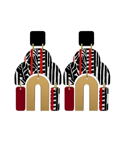 Swanky Designs Esme Dangle Statement Earrings In Black
