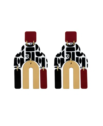Swanky Designs Esme Dangle Statement Earrings In Terra Cotta