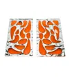 Swanky Designs Geometric Cutout Studs In Neon Orange