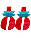 Swanky Designs Geometric Dangle Earrings In Red