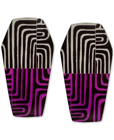 Swanky Designs Geometric Gemma Stud Earrings In Brown