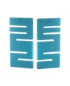Swanky Designs Geometric Stud Earrings In Teal