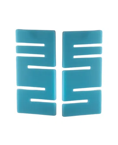 Swanky Designs Geometric Stud Earrings In Teal