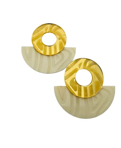 Swanky Designs Half Moon Earrings In Mirror Gold