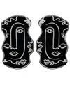 Swanky Designs Hand Drawn Abstract Studs In Black