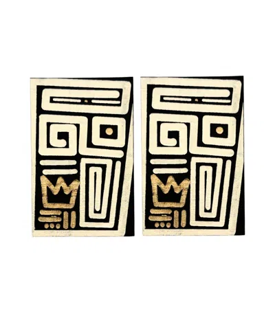Swanky Designs Hand Painted Studs In Cream