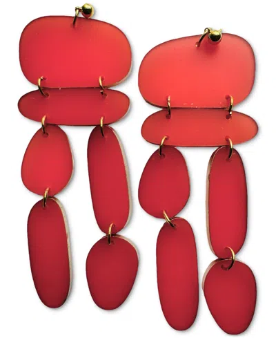 Swanky Designs Harlow Dangle Sculptural Earrings In Orange