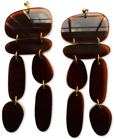 Swanky Designs Harlow Dangle Sculptural Earrings In Red