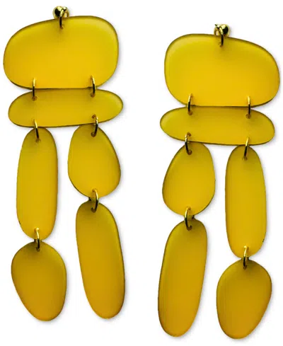 Swanky Designs Harlow Dangle Sculptural Earrings In Yellow