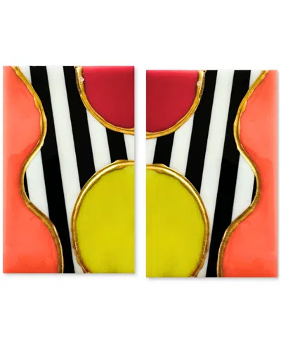 Swanky Designs Harper Studs Geometric Earrings In Multi