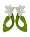 Swanky Designs Ivy Drop Earrings In Olive Green
