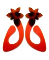 Swanky Designs Ivy Drop Earrings In Orange