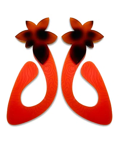 Swanky Designs Ivy Drop Earrings In Orange
