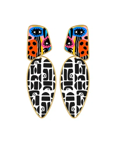 Swanky Designs Kailani Tropical Statement Earrings In Multi
