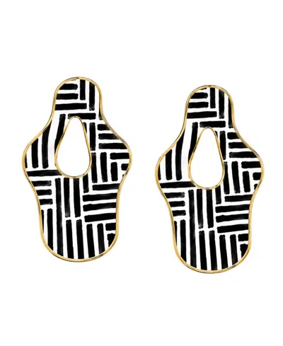 Swanky Designs Kamaria Statement Earrings In Black