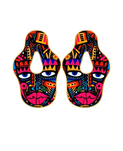 Swanky Designs Kamaria Statement Earrings In Multi
