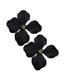 Swanky Designs Large Floral Statement Earrings In Black