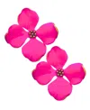 Swanky Designs Large Floral Statement Earrings In Bright Pink