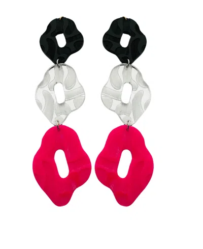 Swanky Designs Linked Dangle Earrings In Black