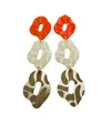 Swanky Designs Linked Dangle Earrings In Orange