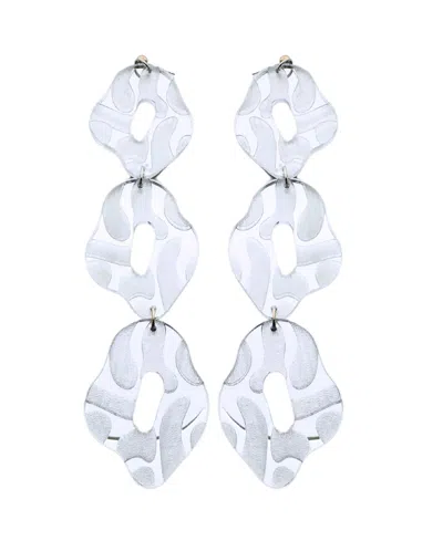 Swanky Designs Linked Dangle Earrings In Silver Mirror