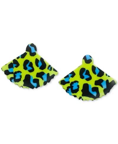 Swanky Designs Liora Fan Stud Earrings In Green