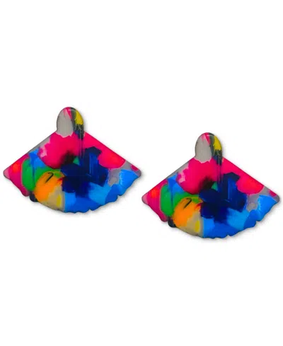 Swanky Designs Liora Fan Stud Earrings In Multi
