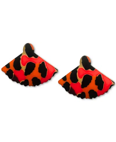 Swanky Designs Liora Fan Stud Earrings In Orange