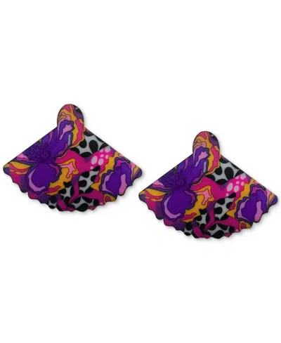 Swanky Designs Liora Fan Stud Earrings In Purple