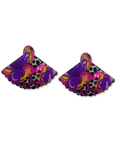 Swanky Designs Liora Mini Fan Stud Earrings In Pink