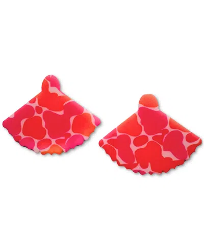 Swanky Designs Liora Mini Fan Stud Earrings In Pink