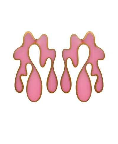 Swanky Designs Melt Theory Sculptural Statement Earrings In Blush