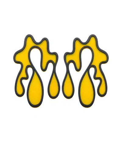 Swanky Designs Melt Theory Sculptural Statement Earrings In Frosted Yellow