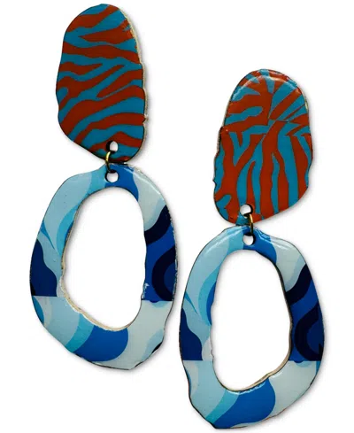 Swanky Designs Nailah Dangle Earrings In Blue