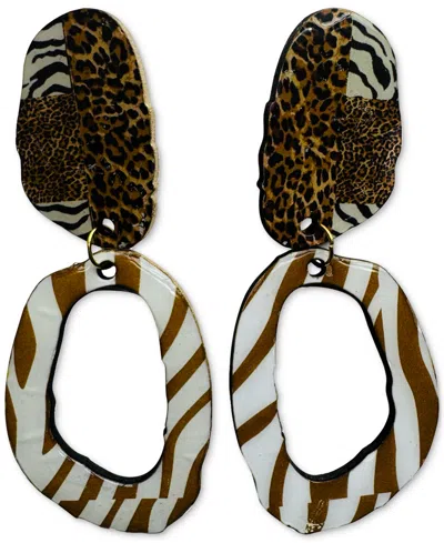 Swanky Designs Nailah Dangle Earrings In Brown