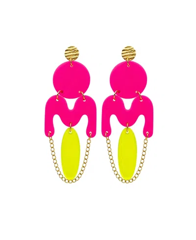 Swanky Designs Nova Statement Earrings In Wasabi