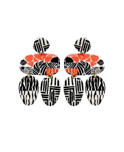 Swanky Designs Quinn Modern Statement Earrings In Black
